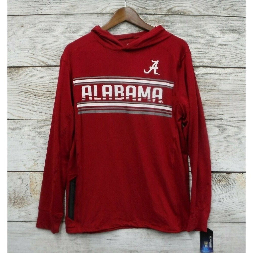 Colosseum Shirt Mens Size Medium Red Alabama Knit Hooded Shirt New